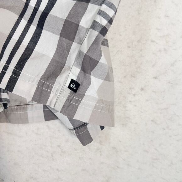 QuikSilver Edition Hybrid Short Men W36* All Cotton Black Grey Plaid Skater Surf - Picture 13 of 16